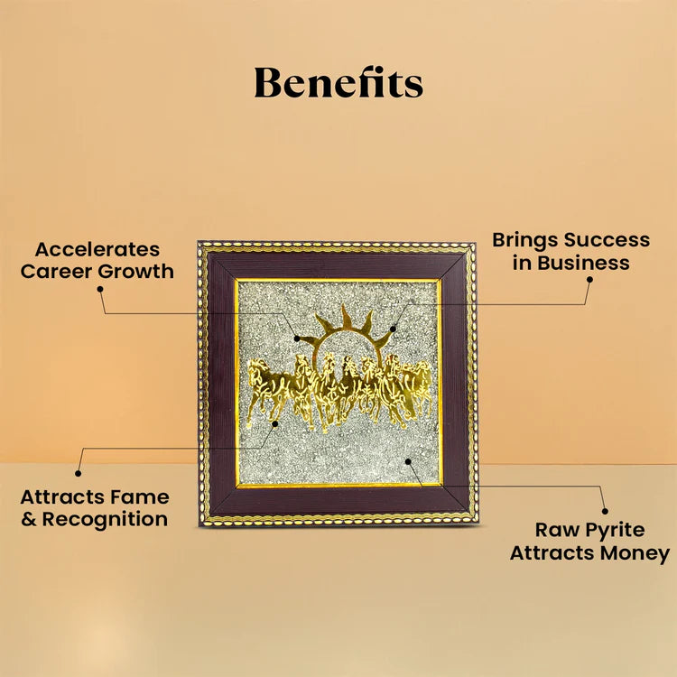 Majestic 7 Horses on Raw Pyrite Frame – A Symbol of Power and Prosperity