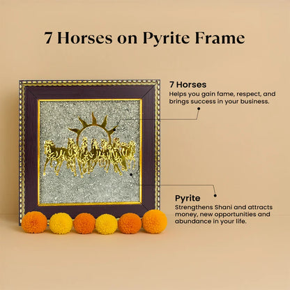 Majestic 7 Horses on Raw Pyrite Frame – A Symbol of Power and Prosperity
