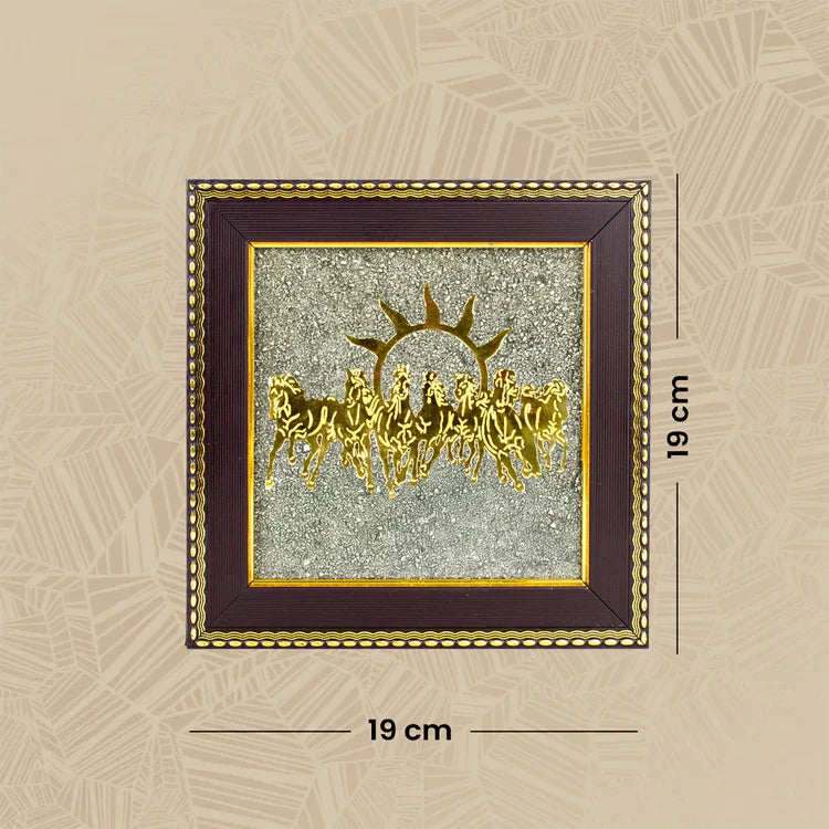 Majestic 7 Horses on Raw Pyrite Frame – A Symbol of Power and Prosperity