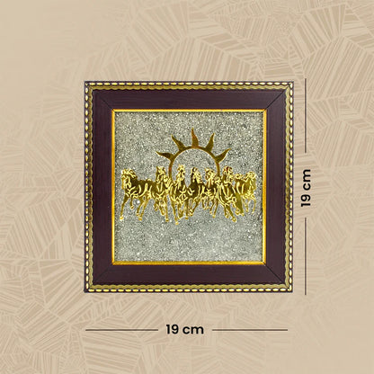 Majestic 7 Horses on Raw Pyrite Frame – A Symbol of Power and Prosperity