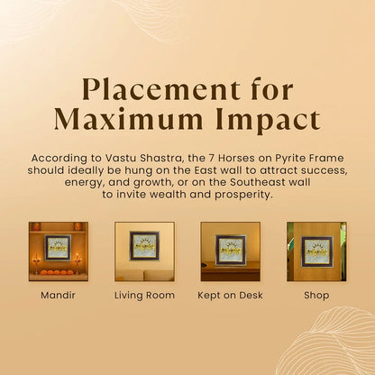 Majestic 7 Horses on Raw Pyrite Frame – A Symbol of Power and Prosperity
